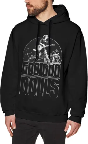 Mens Long Sleeve Tops, American Rock Band Goo Music Goo Theme Dolls (Band) Hooded Sweatshirt, Quick-Dry Hooded Sweater T Shirt, Drawstring Pullover Hoodies Hoody For Youth Medium Black