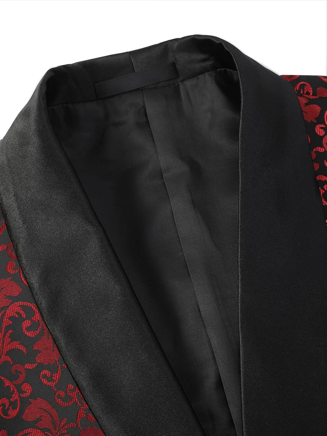 Mens Suit Set 4 Piece Floral Tuxedo for Men Wedding Suit Prom Party Dinner Jacket and Pants Set with Two Bow-Ties