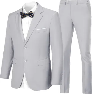 Mens Suits Slim Fit Prom Homecoming Suit for Men Wedding Business Tux Outfit 2 Piece Suit Jacket Blazer Pants Set