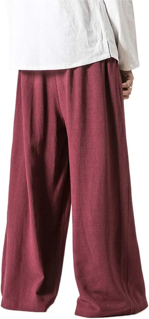 Men's Vintage Cotton Blends Linen Wide Leg Jogging Harem Pants