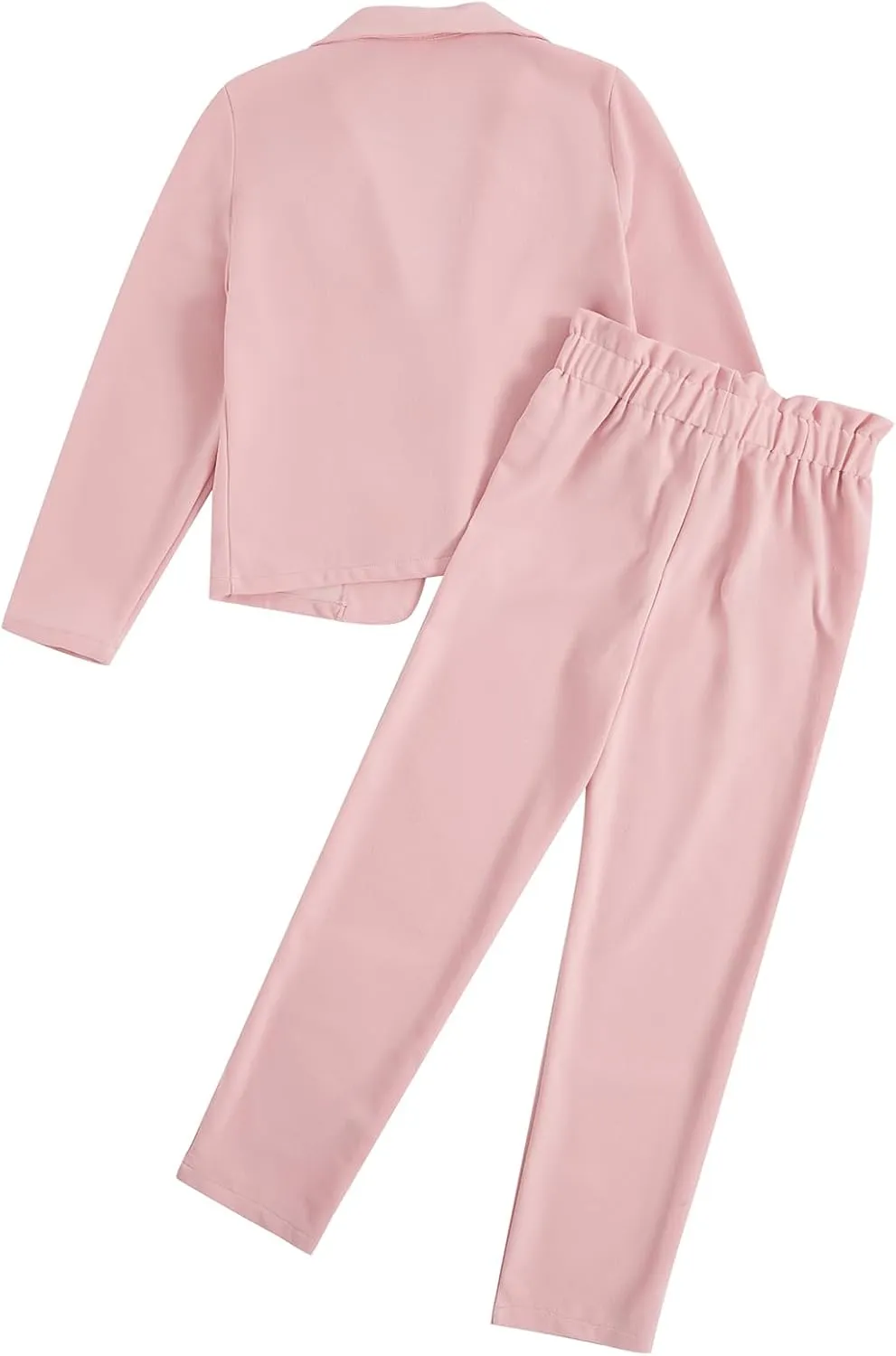 Milumia Girl's Two Piece Outfit Solid Open Front Blazer and Pants Set
