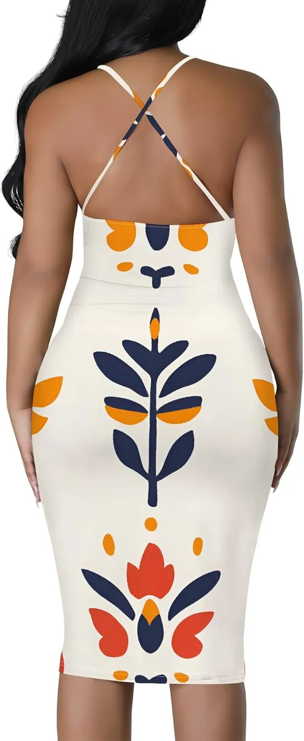 Mini Dress Sexy Bodycon Sundress for Women Summer Short Low Backless Spaghetti Strap Beach Boho Party Club Dresses