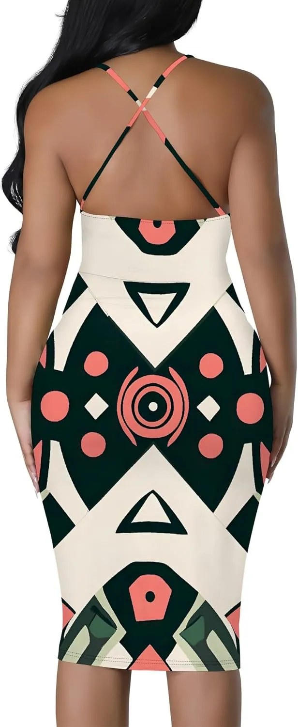 Mini Dress Sexy Bodycon Sundress for Women Summer Short Low Backless Spaghetti Strap Beach Boho Party Club Dresses