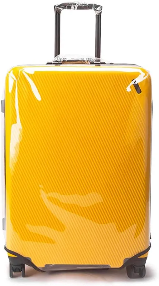 MosaiRudo Clear PVC Luggage Cover Protectors Transparent Travel Luggage Protector for Wheeled Suitcase (No disassembly zipper Thickness 0.3mm, 24inch)