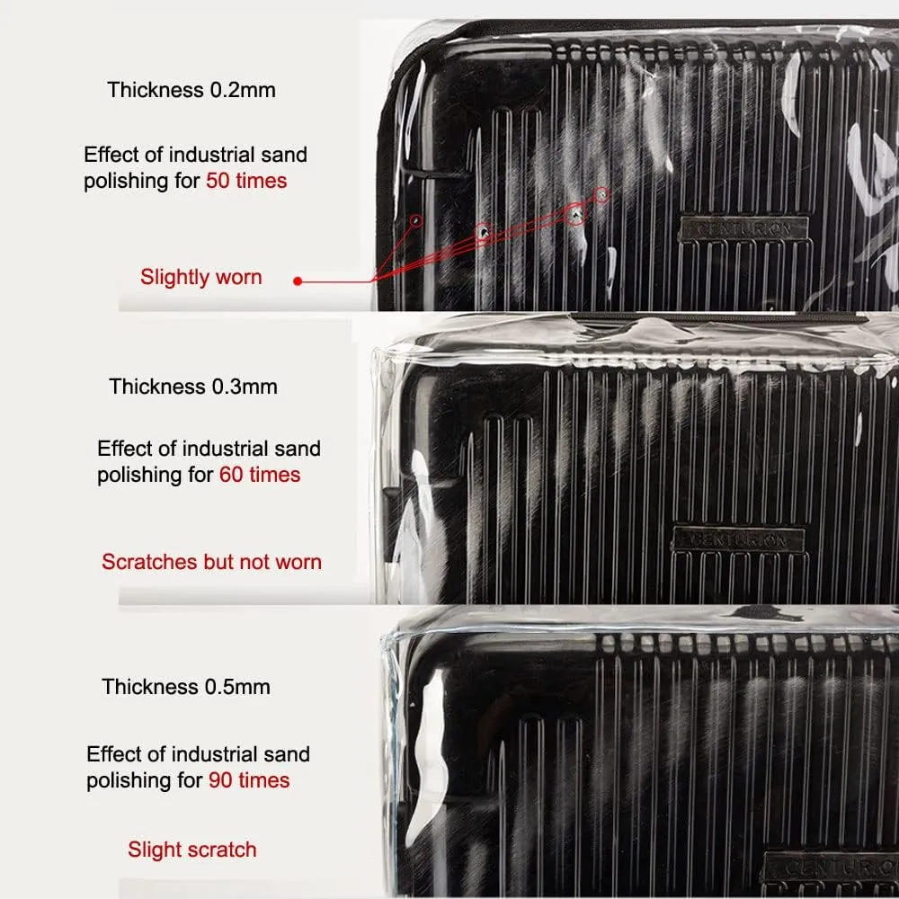 MosaiRudo Clear PVC Luggage Cover Protectors Transparent Travel Luggage Protector for Wheeled Suitcase (No disassembly zipper Thickness 0.3mm, 24inch)