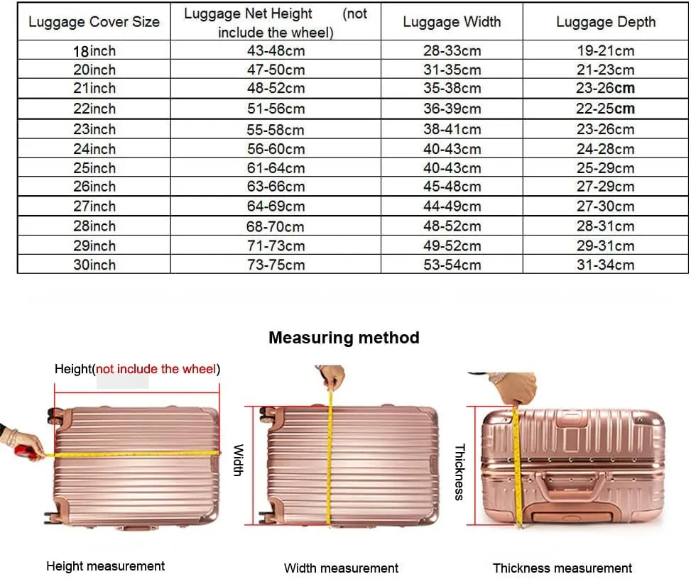 MosaiRudo Clear PVC Luggage Cover Protectors Transparent Travel Luggage Protector for Wheeled Suitcase (No disassembly zipper Thickness 0.3mm, 24inch)
