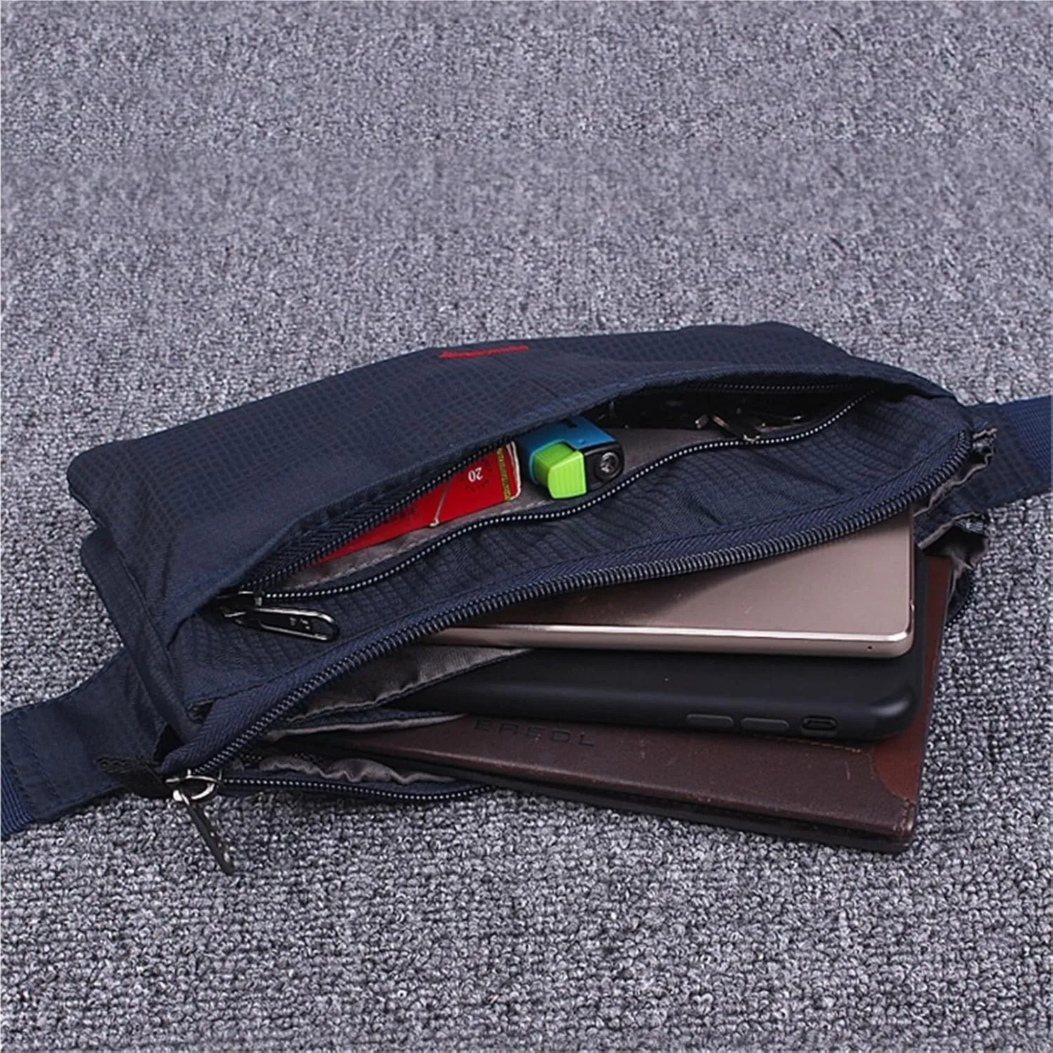 Multifunctional Fit Men And Women Waist Pack Outdoor Running Mobile Fitness Invisible Leisure Cycling Sports Wallet For Fitness and Running(Black)