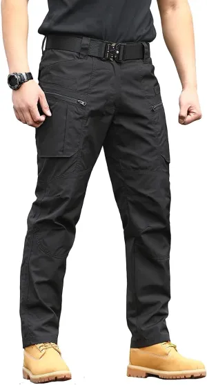 NAVEKULL Men's Hiking Tactical Pants Rip-Stop Military Combat Cargo Pants Lightweight Army Work Outdoor Trousers