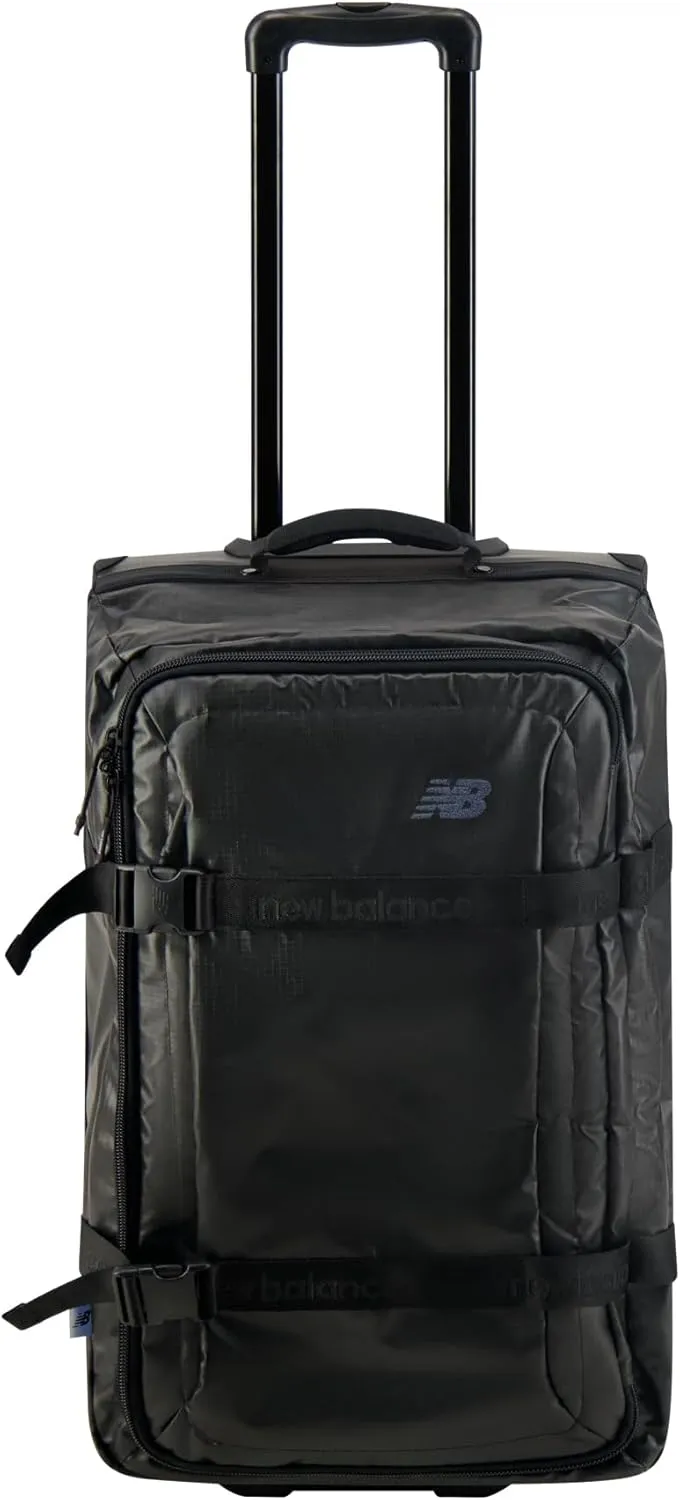New Balance 25 Inch Soft Trolley Bag, Pro Players Rolling Suitcase, Luggage with Spinner Wheels, Black