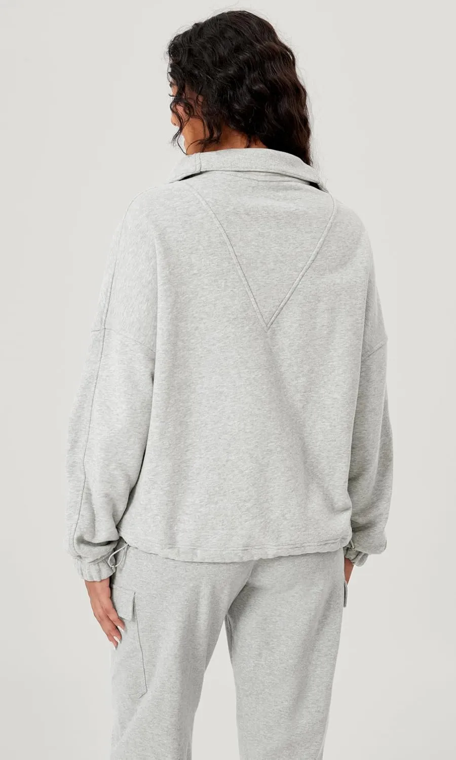 ODODOS Cinchable Sweatshirts for Women Funnel Neck Half Zipper Hoodies Fleece Lined Oversized Pullover