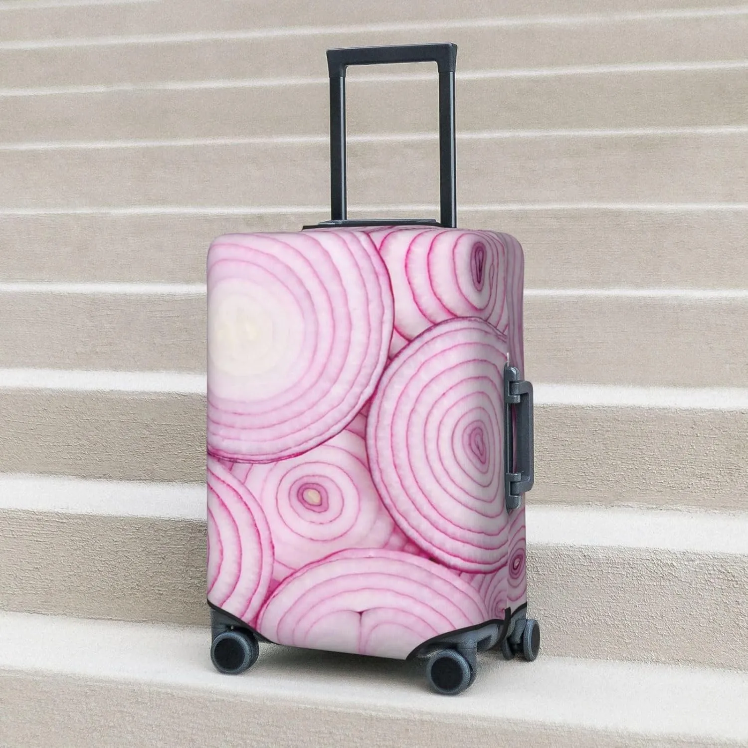 Onion Slices Elastic Suitcase Cover Scratch Resistant Luggage Case Travel Luggage Protector for Men Women L 25-28 inch