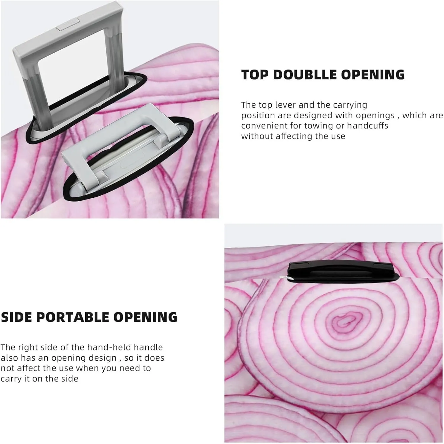 Onion Slices Elastic Suitcase Cover Scratch Resistant Luggage Case Travel Luggage Protector for Men Women L 25-28 inch