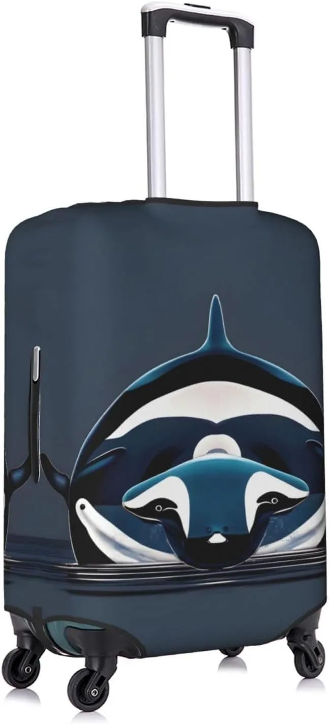 Orca Killer Whale Luggage Cover, Protective Washable Suitcase Cover With Concealed Zipper Fits 18 To 32 Inch