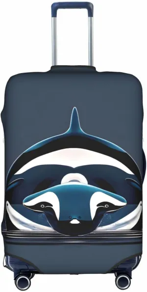 Orca Killer Whale Luggage Cover, Protective Washable Suitcase Cover With Concealed Zipper Fits 18 To 32 Inch