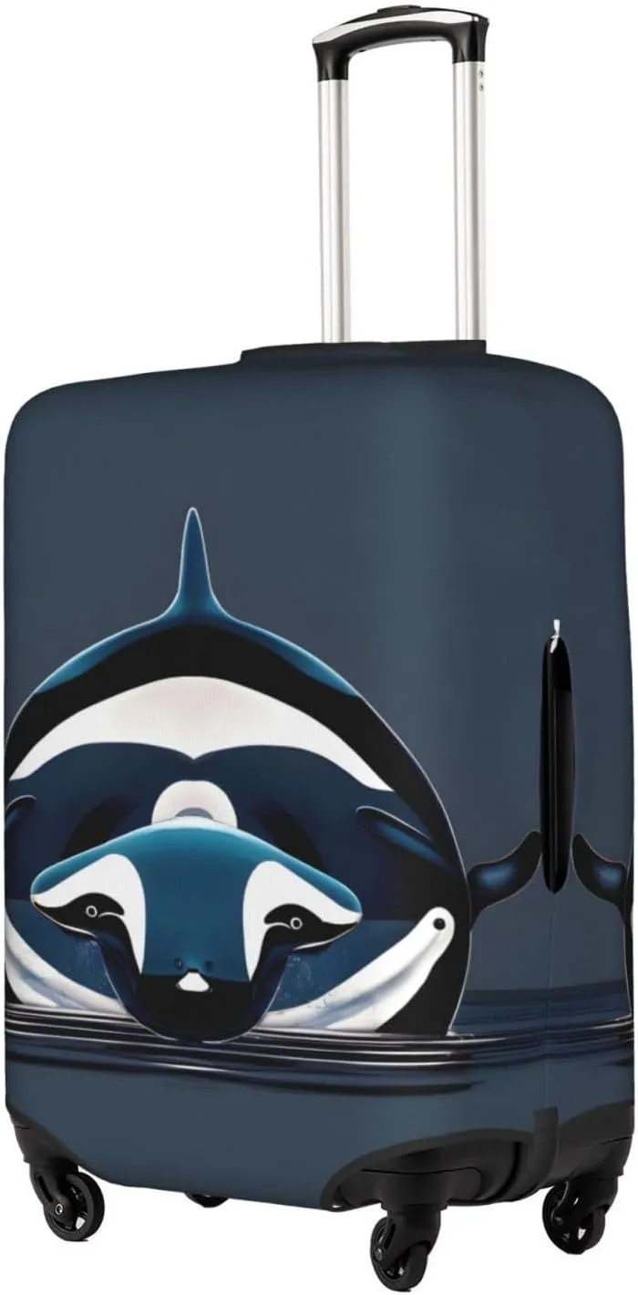 Orca Killer Whale Luggage Cover, Protective Washable Suitcase Cover With Concealed Zipper Fits 18 To 32 Inch