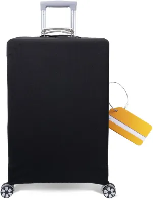 OrgaWise Luggage Covers for Suitcase - Fashionable Protector, Elastic Washable & Stretchable Suitcase covers for luggage, Anti-scratch - Fits 18-32 Inch LuggageBlack S