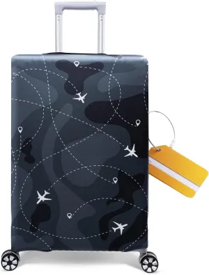 OrgaWise Luggage Covers for Suitcase - Fashionable Protector, Elastic Washable & Stretchable Suitcase covers for luggage, Anti-scratch - Fits 18-32 Inch LuggageFlight M