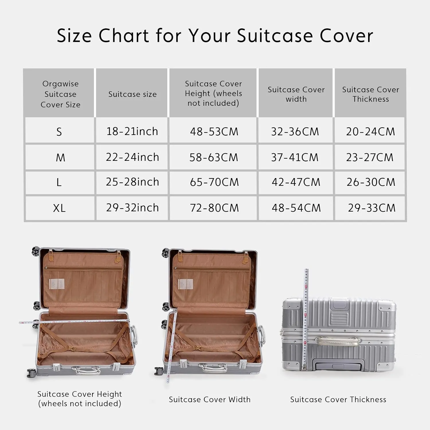OrgaWise Luggage Covers for Suitcase - Fashionable Protector, Elastic Washable & Stretchable Suitcase covers for luggage, Anti-scratch - Fits 18-32 Inch LuggageWorld S