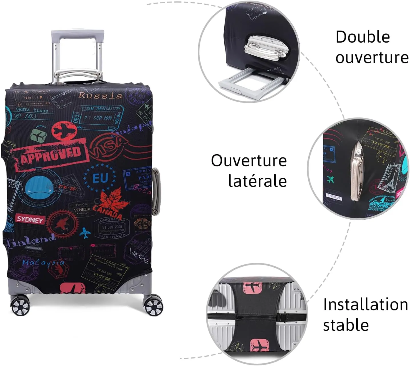 OrgaWise Luggage Covers for Suitcase - Fashionable Protector, Elastic Washable & Stretchable Suitcase covers for luggage, Anti-scratch - Fits 18-32 Inch LuggageWorld S