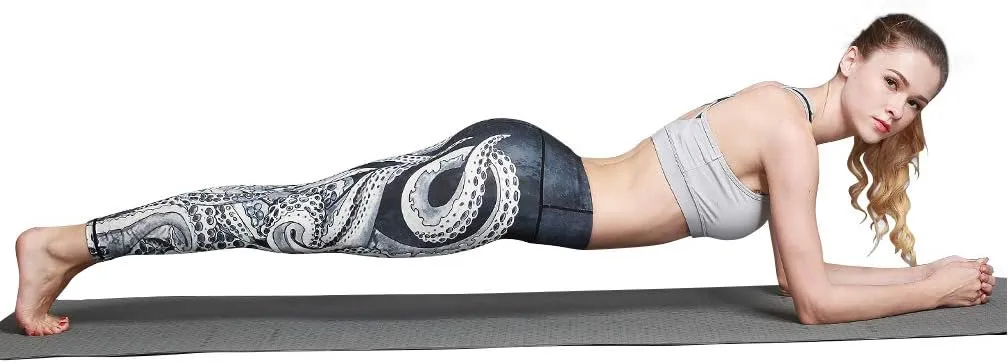 Over The Heel Yoga Pants Women Printed Stirrup Pants High Waist Yoga Leggings