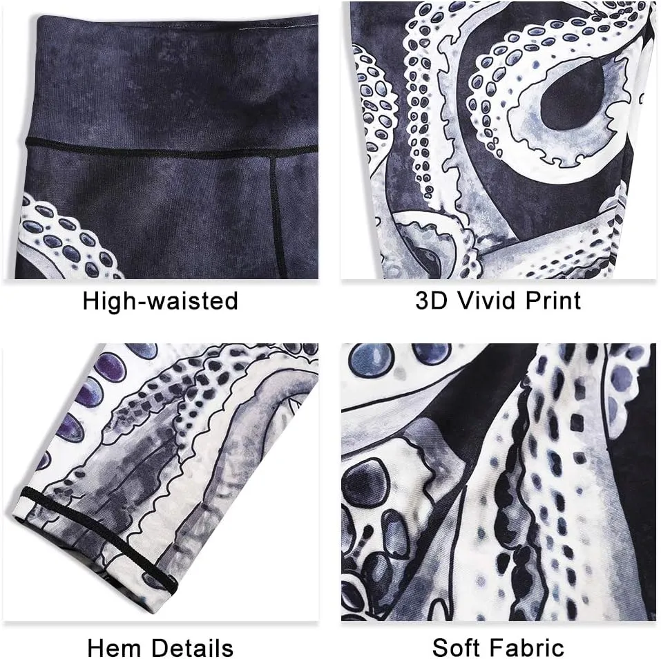 Over The Heel Yoga Pants Women Printed Stirrup Pants High Waist Yoga Leggings