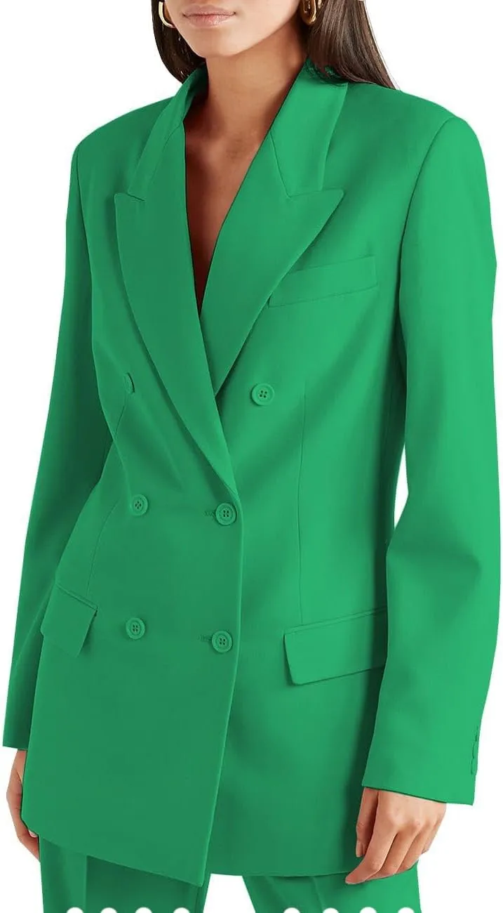 Pant Suits for Women's 2 Piece Pantsuits Notch Lapel Blazer Elegant Lady Business Outfits Work Office Pant Suit Set