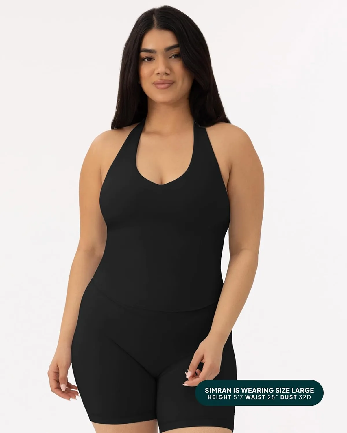 PAVOI ACTIVE Workout Halter Tops for Women Built in Bra - Low Support V Neck Backless Sports Tank Top Shelf Bra - HiPerform