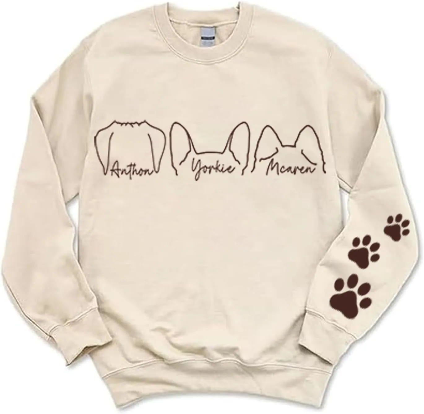 Personalized Dog Mom Sweatshirt  Custom Name & Dog Breed Crewneck, Cute Fur Mama Pullover, Best Gift for Dog Lovers