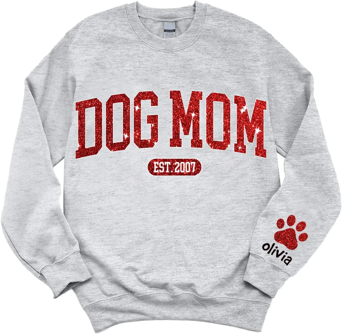 Personalized Dog Mom Sweatshirt  Custom Name & Dog Breed Crewneck, Cute Fur Mama Pullover, Best Gift for Dog Lovers