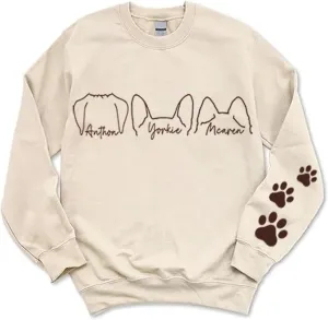Personalized Dog Mom Sweatshirt  Custom Name & Dog Breed Crewneck, Cute Fur Mama Pullover, Best Gift for Dog Lovers