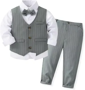 PureMilk Baby Toddler Boy Formal Gentleman Tuxedo Outfits Sets 1-5 Years