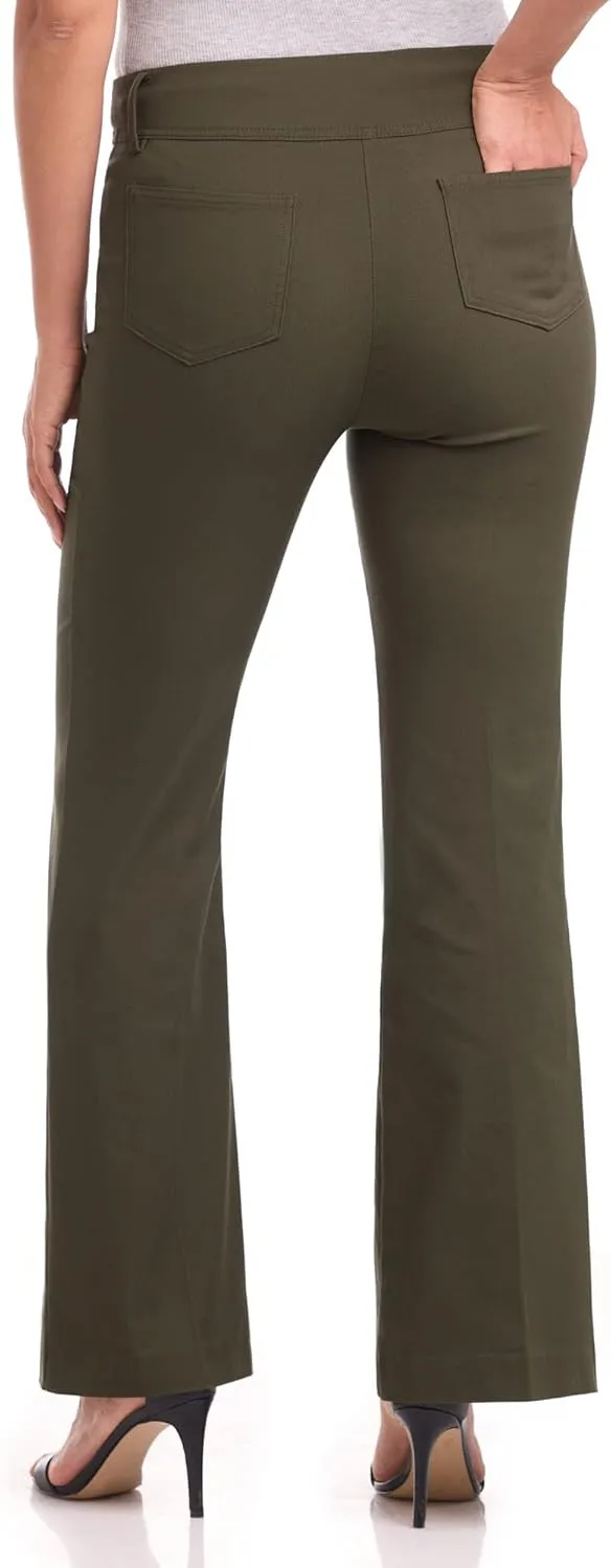 Rekucci Women's Ultra Stretch Pull-On Flared Leg Pant