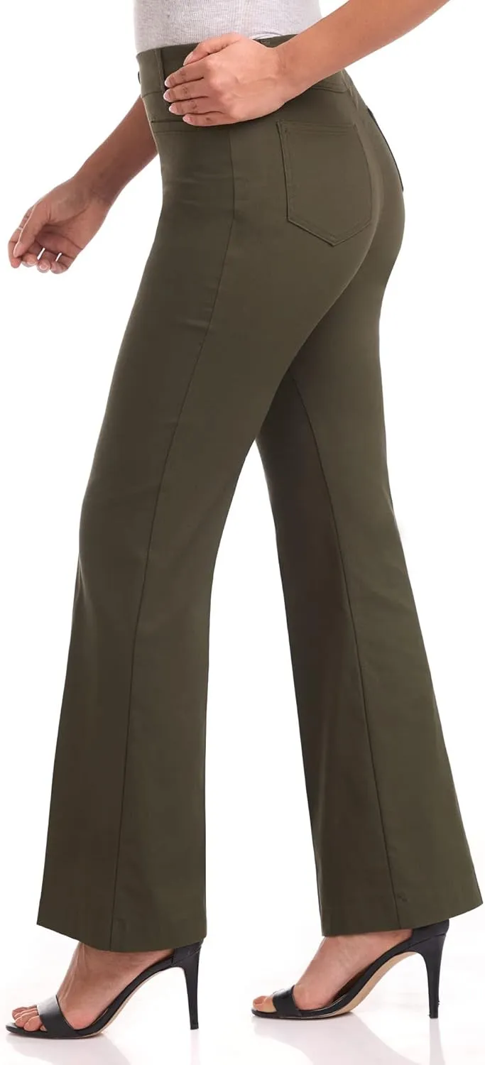 Rekucci Women's Ultra Stretch Pull-On Flared Leg Pant