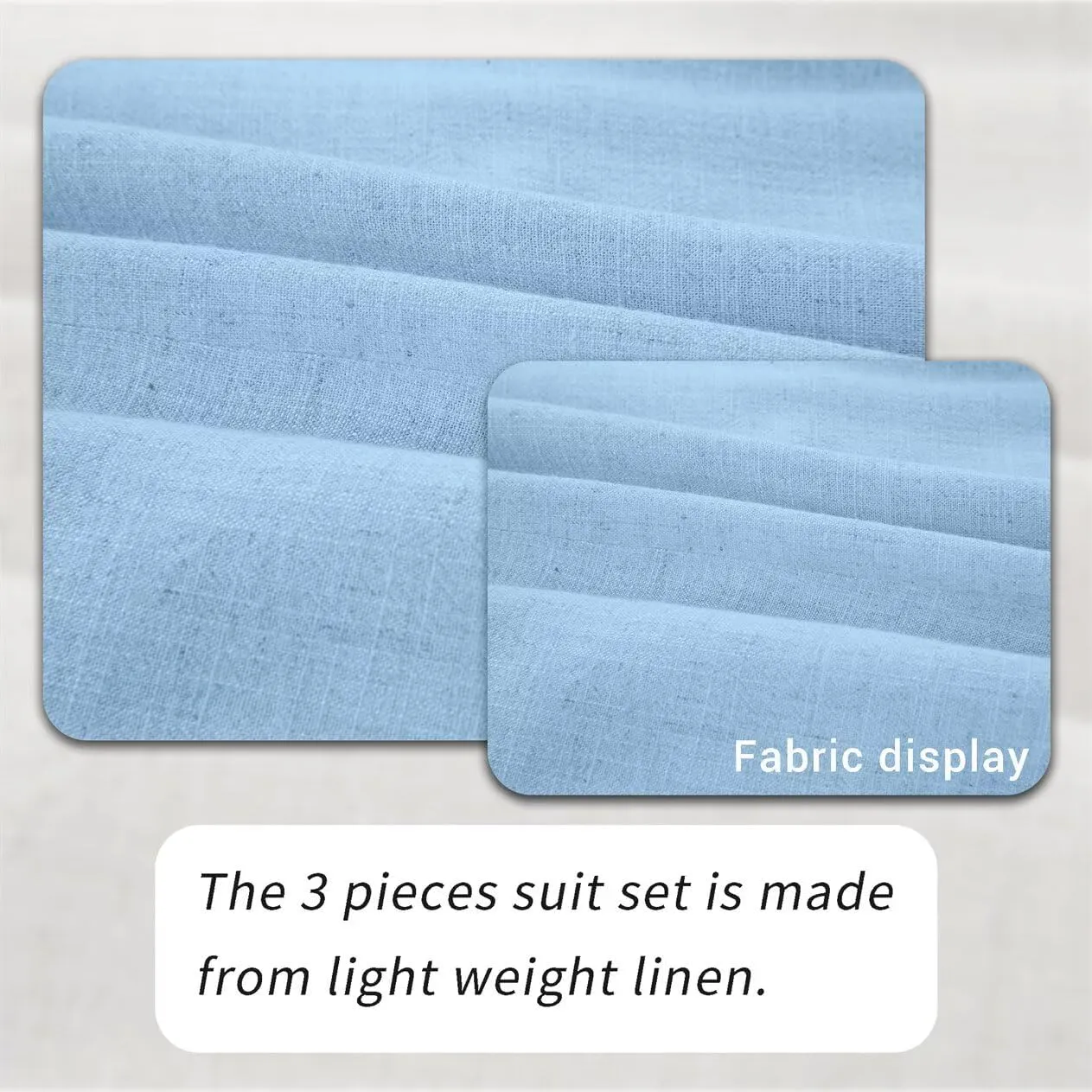 Retro Linen Mens Suit 3 Pieces Light Weight Linen Suit Linen Summer Slim Fit Suits Tuxedo Jacket Blazer Vest Pant for Men