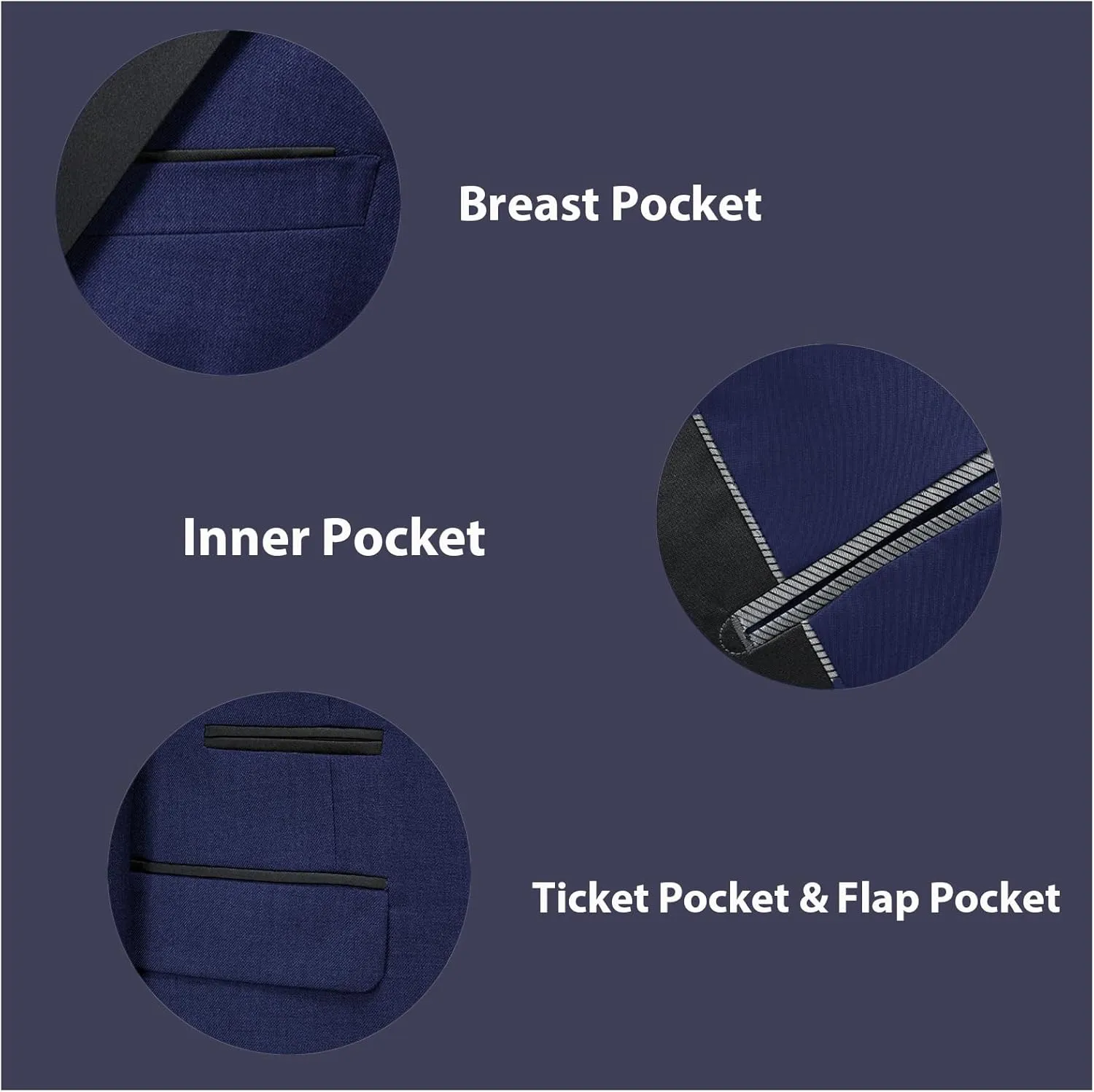 Rogers & Morris Tuxedo Suits for Men Solid 3 Piece Slim FitFormal Set Peak Lapels One Button Jacket Vest Pants