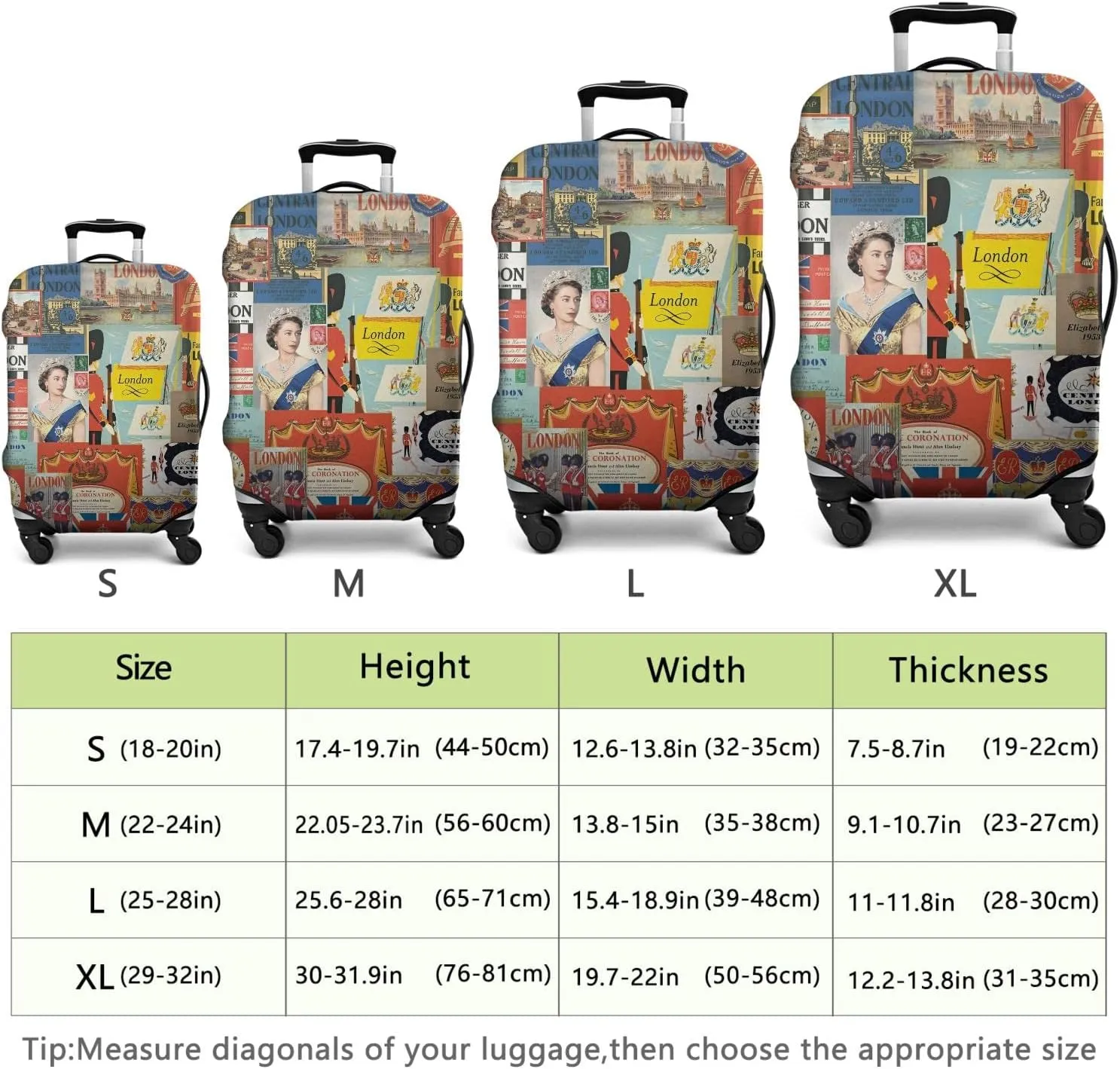 Royal london Luggage Protective Cover Royal london pattern Suitcase Cover Fit 29-32 Inch Luggage