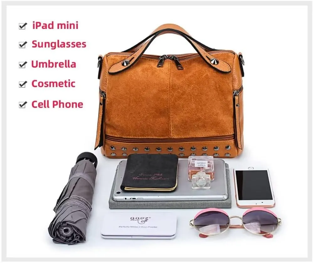 Shoulder Bag for Women Vintage PU Leather Tote Bag Casual Hobo Crossbody Purse Designer Ladies Top Handle Satchel
