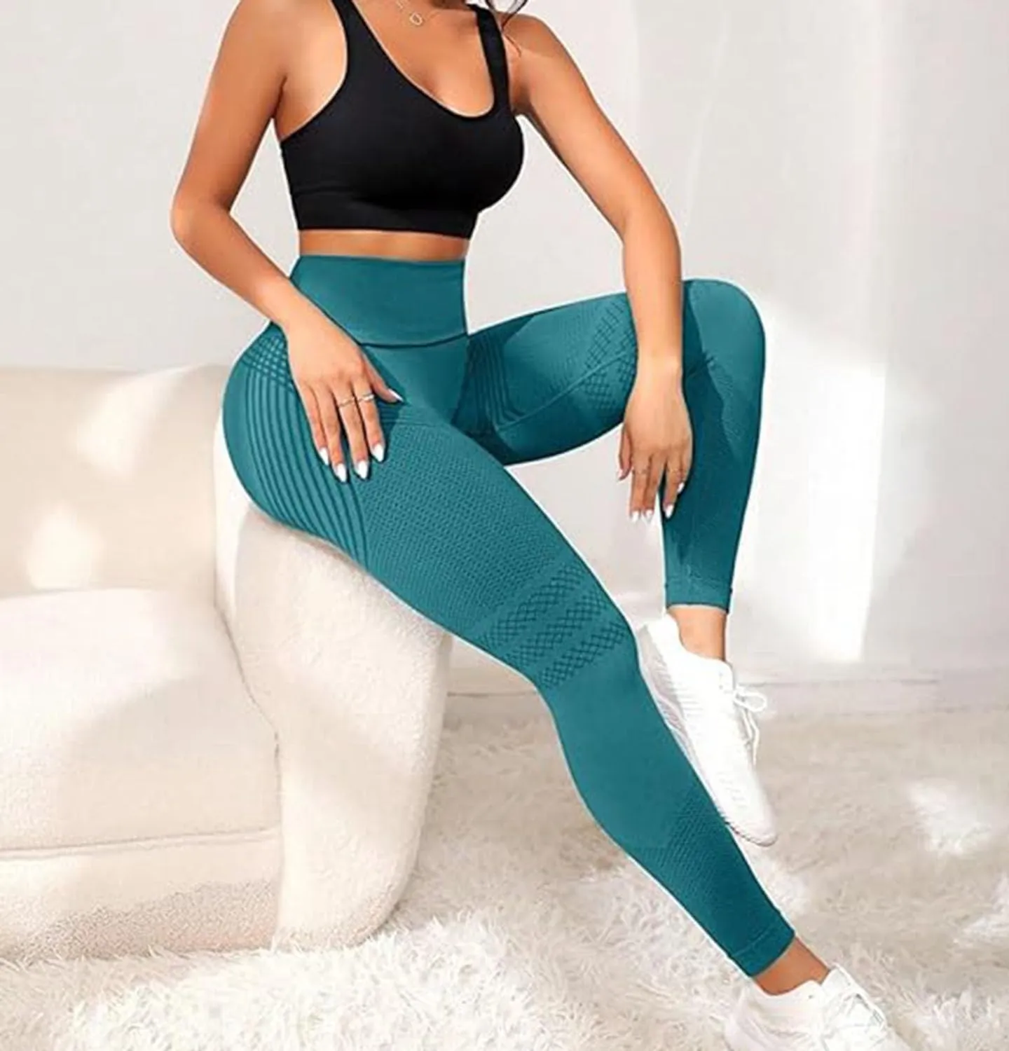 Slimove 3D Leggings,High Waisted Butt Lifting & Tummy Control Yoga Pants with Side Pockets for Fitness, Running