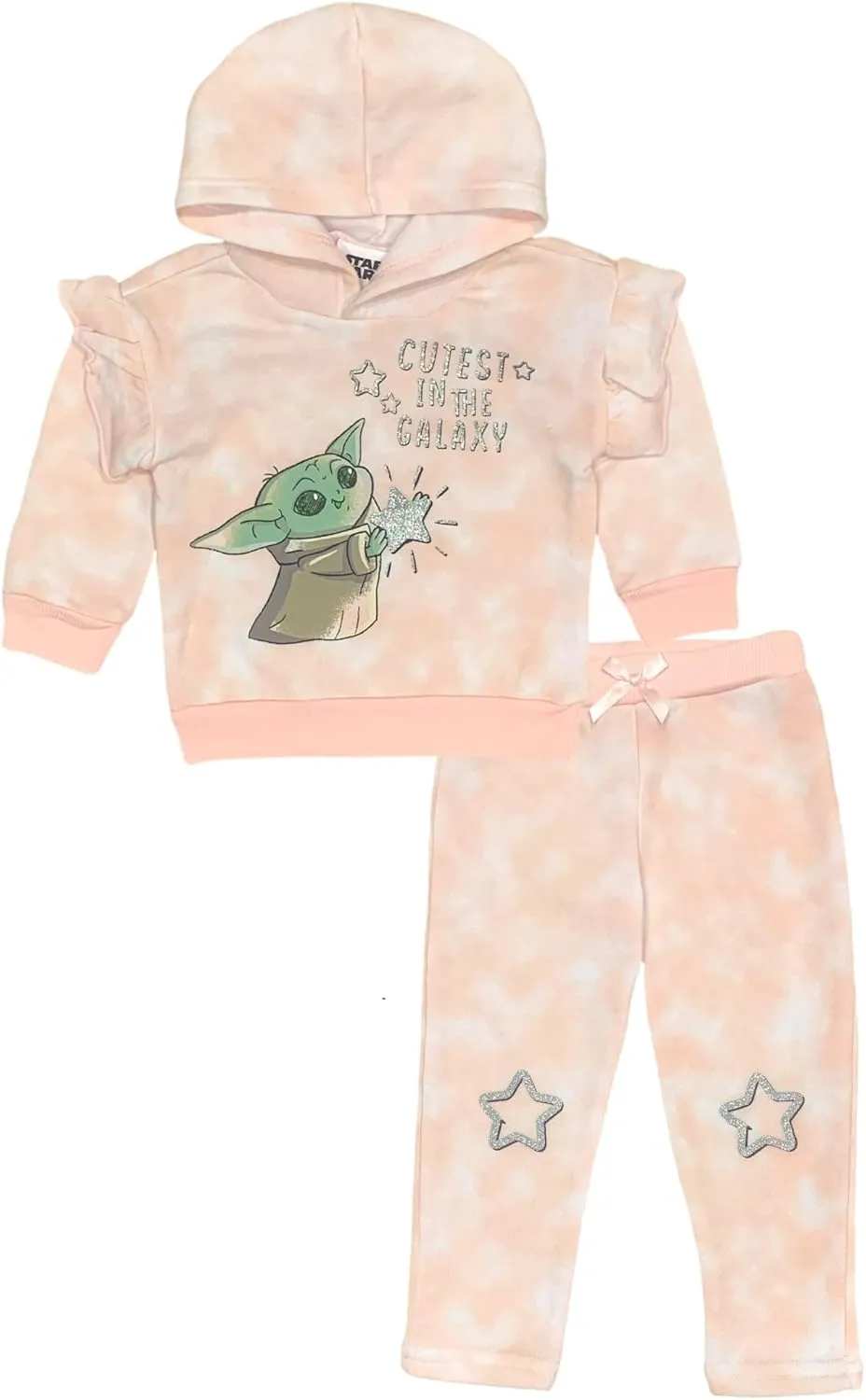 STAR WARS The Mandalorian Toddler Girls' Baby Yoda Pullover Hoodie and Fleece Pants Set