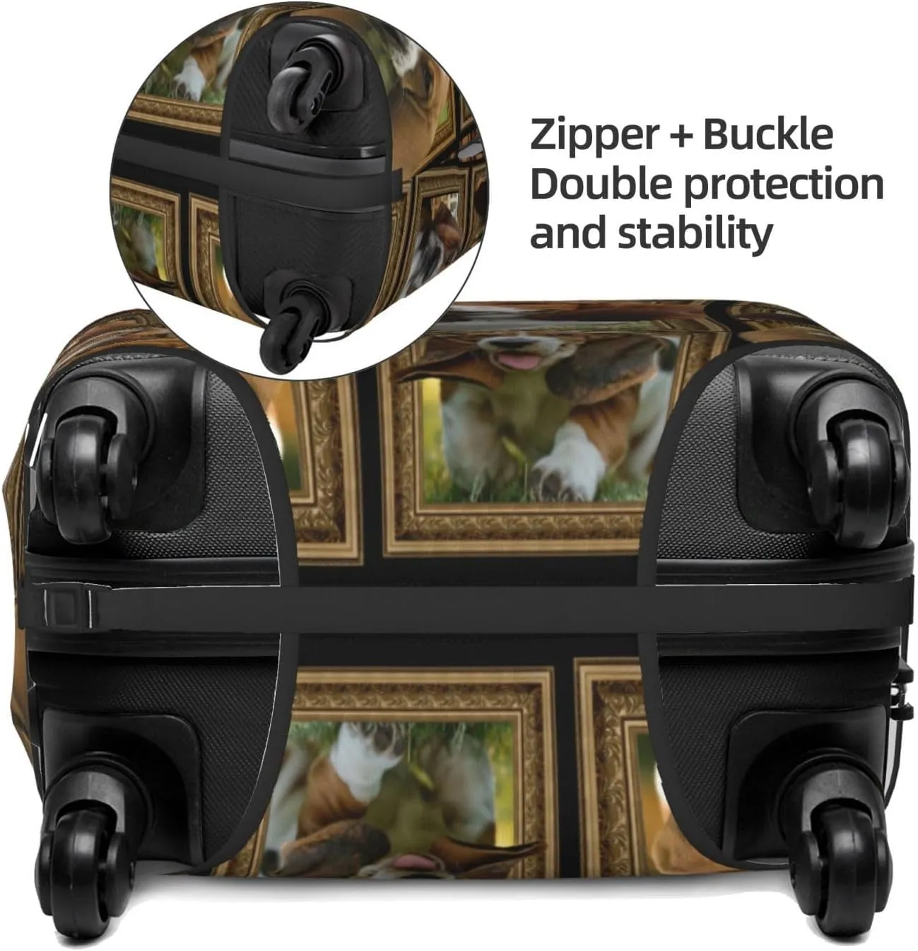 Suitcase Covers For Luggage Basset Hound Elastic Stretch Luggage Cover Protector (For 18-32 Inch Suitcase)