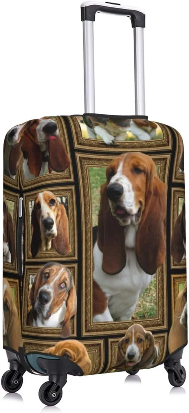 Suitcase Covers For Luggage Basset Hound Elastic Stretch Luggage Cover Protector (For 18-32 Inch Suitcase)