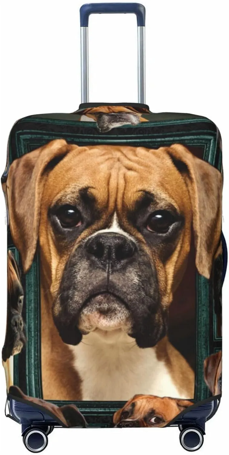 Suitcase Covers For Luggage Boxer Dog Elastic Stretch Luggage Cover Protector (For 18-32 Inch Suitcase)
