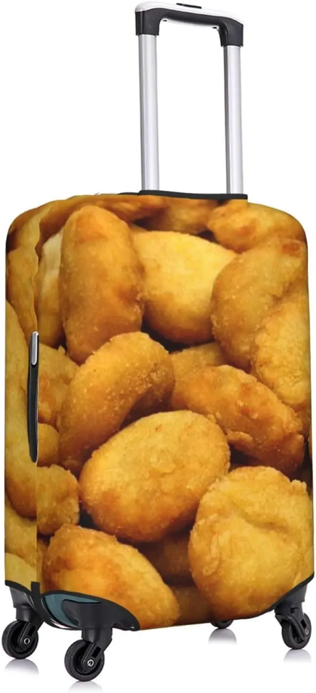 Suitcase Covers For Luggage Chicken Nuggets Elastic Stretch Luggage Cover Protector (For 18-32 Inch Suitcase)