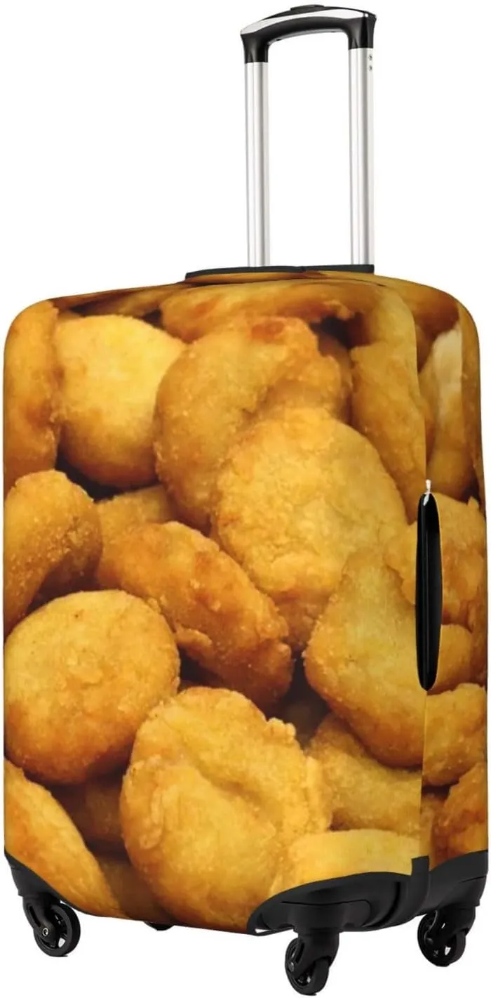 Suitcase Covers For Luggage Chicken Nuggets Elastic Stretch Luggage Cover Protector (For 18-32 Inch Suitcase)