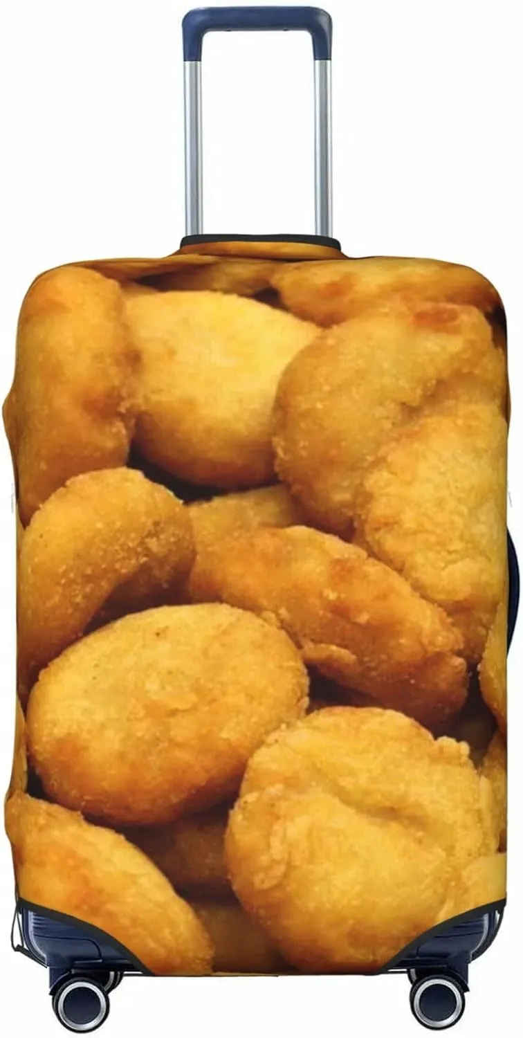 Suitcase Covers For Luggage Chicken Nuggets Elastic Stretch Luggage Cover Protector (For 18-32 Inch Suitcase)