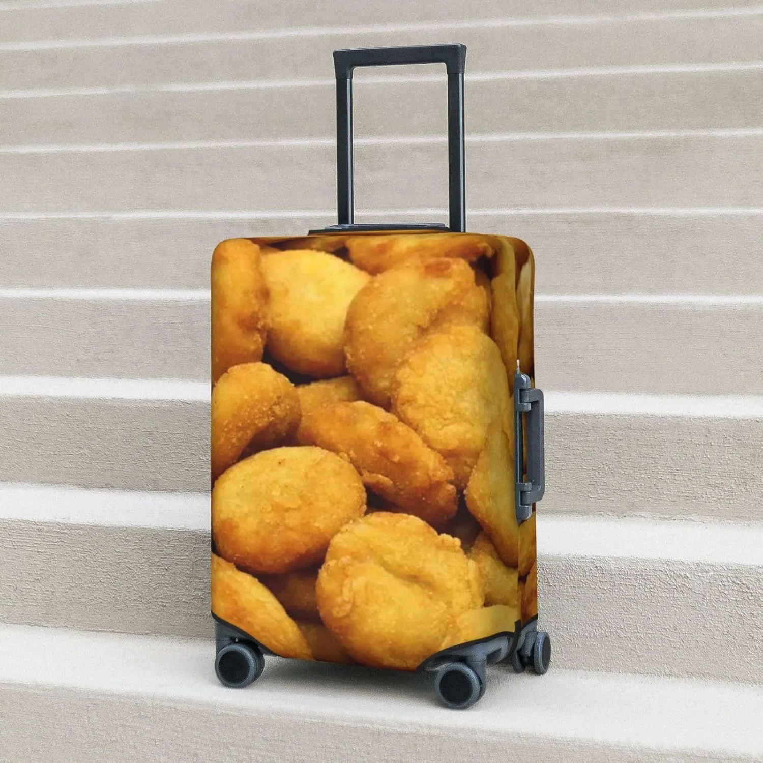Suitcase Covers For Luggage Chicken Nuggets Elastic Stretch Luggage Cover Protector (For 18-32 Inch Suitcase)