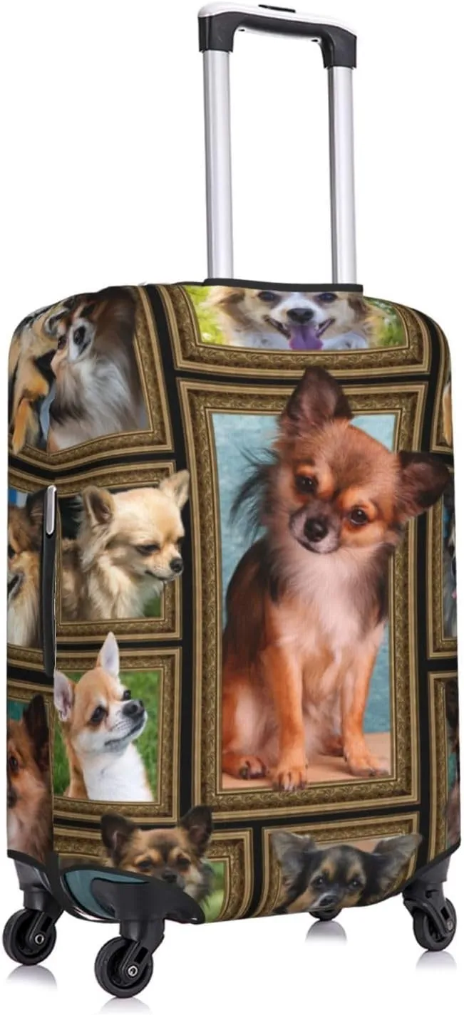Suitcase Covers For Luggage Chihuahua Dog Elastic Stretch Luggage Cover Protector (For 18-32 Inch Suitcase)