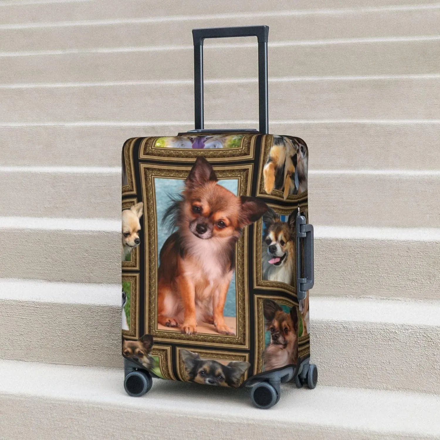 Suitcase Covers For Luggage Chihuahua Dog Elastic Stretch Luggage Cover Protector (For 18-32 Inch Suitcase)