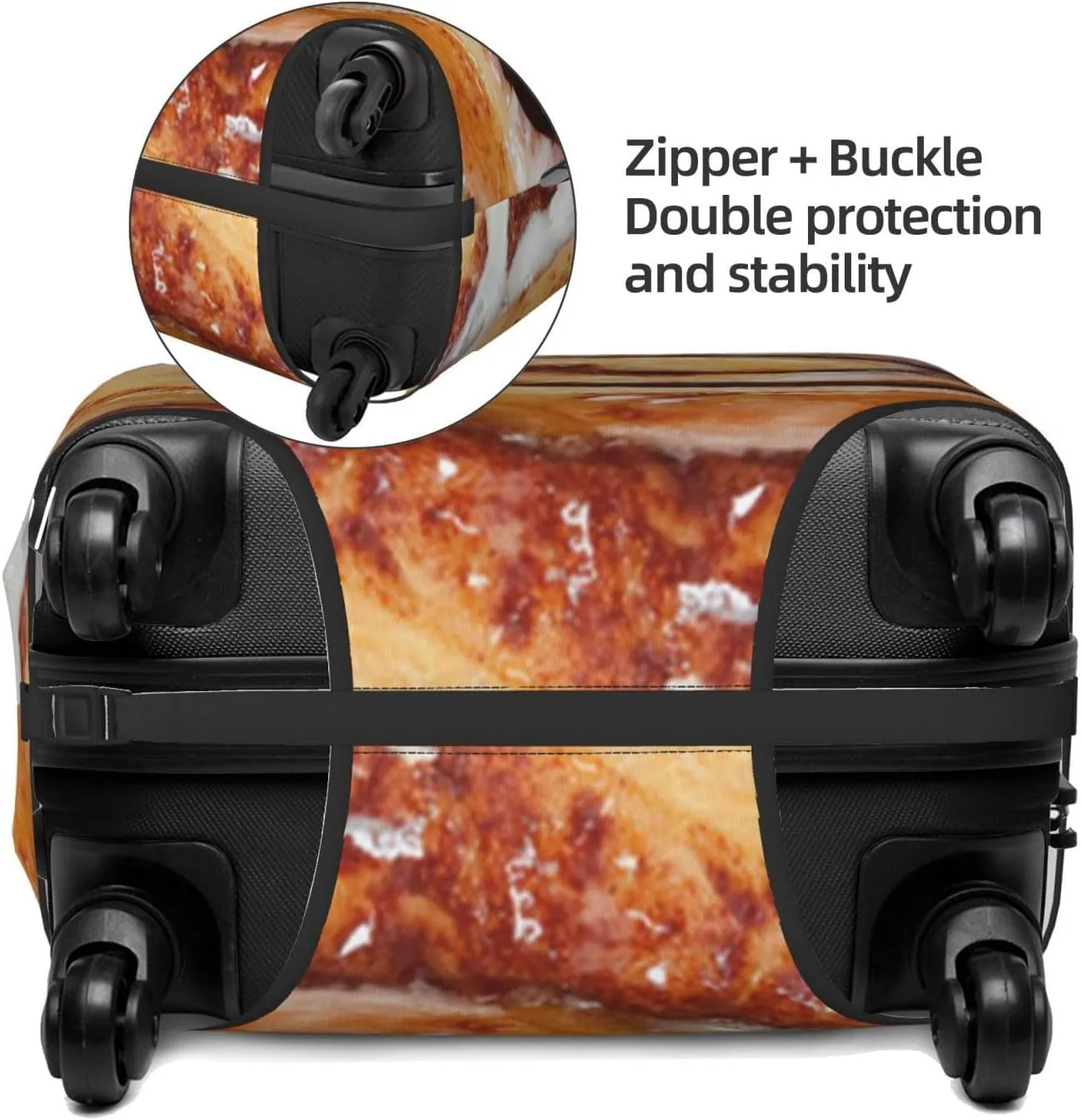 Suitcase Covers For Luggage Cinnamon Roll Elastic Stretch Luggage Cover Protector (For 18-32 Inch Suitcase)