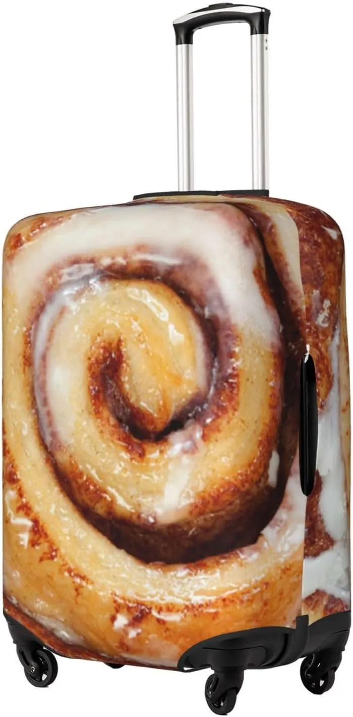 Suitcase Covers For Luggage Cinnamon Roll Elastic Stretch Luggage Cover Protector (For 18-32 Inch Suitcase)